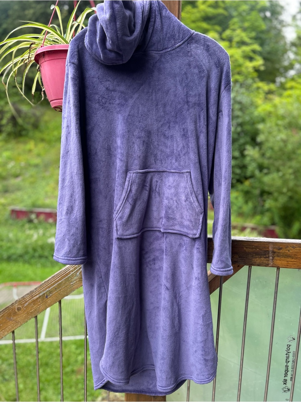32 Degrees Plush Purple Hooded Sweater Dress